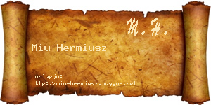 Miu Hermiusz névjegykártya